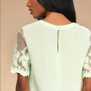 Lulu’s Lisa Marie Mint Green Embroidered Top